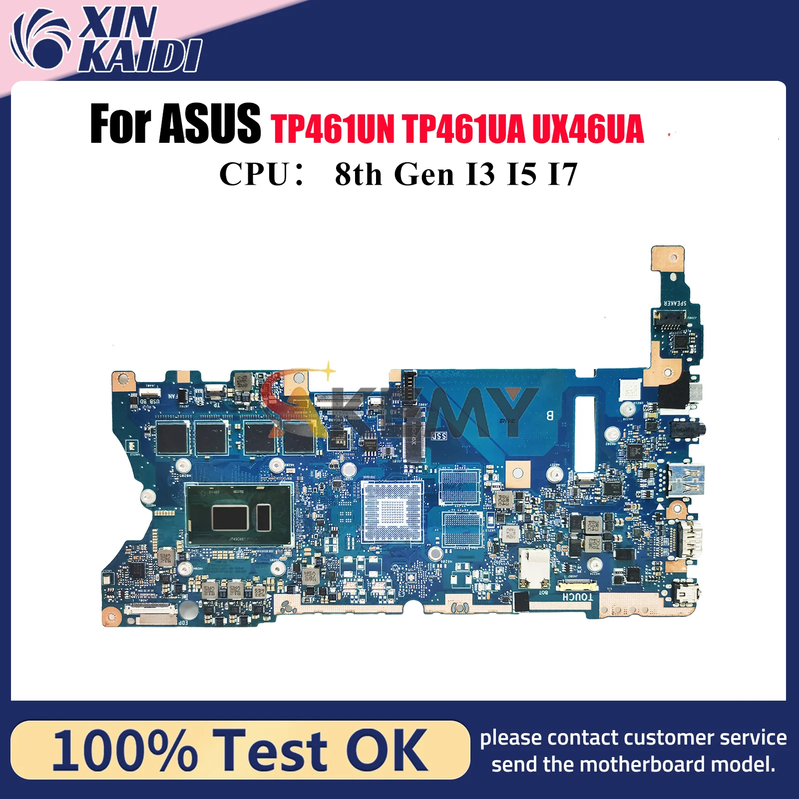 Placa base para ordenador portátil UX461UA para ASUS ZenBook UX46UN TP461UA UX46UA TP461UN UX461 con CPU I3 I5 I7 100% pruebas OK stk