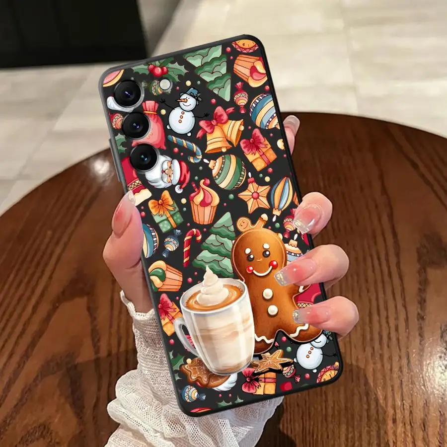 Funda de teléfono suave negra con dibujos de galletas de Navidad para Samsung Galaxy A25 A71 A41 A23 A53 A51 A73 A24 A55 A36 A32 A35 A26 A72 - imagen 4