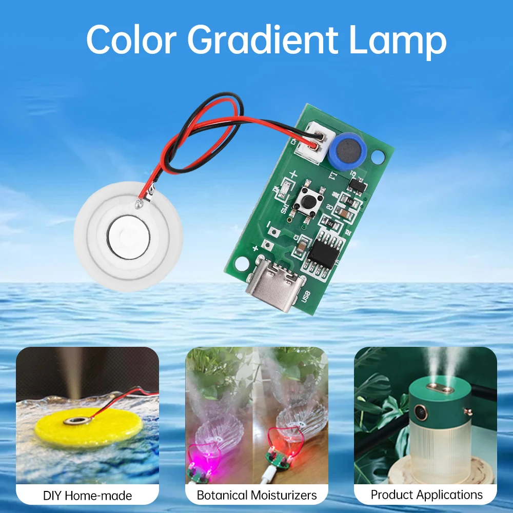 Módulo nebulizador ultrasónico de 5V CC, Humidificador artesanal, tablero de controlador, pulverizador, accesorios de bricolaje, interfaz tipo C - imagen 2