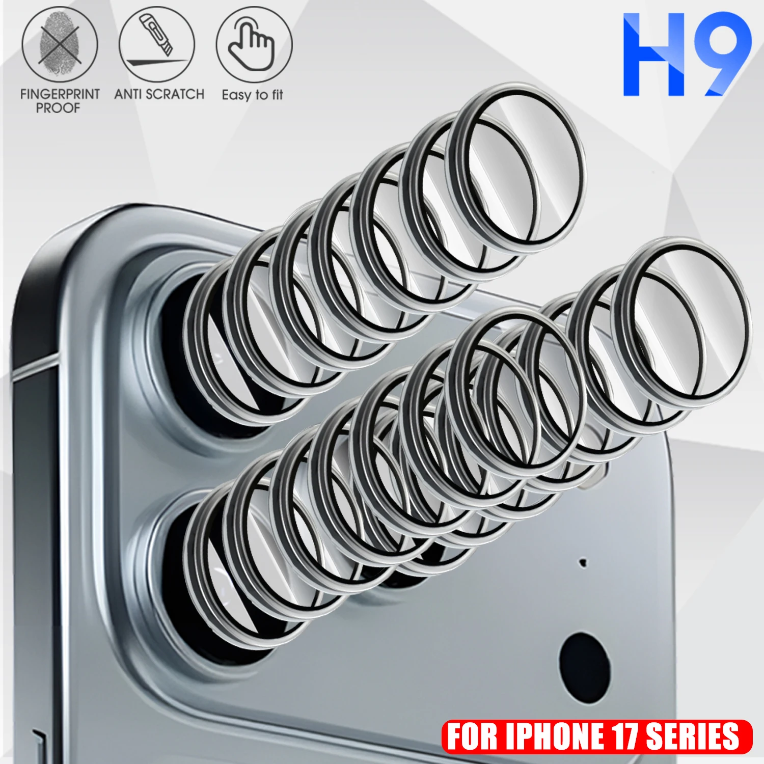 Para iPhone 17 Pro Max Air Metal Protector de cámara anillo trasero lente vidrio templado para iPhone17Air 17Pro tapa protectora de lente