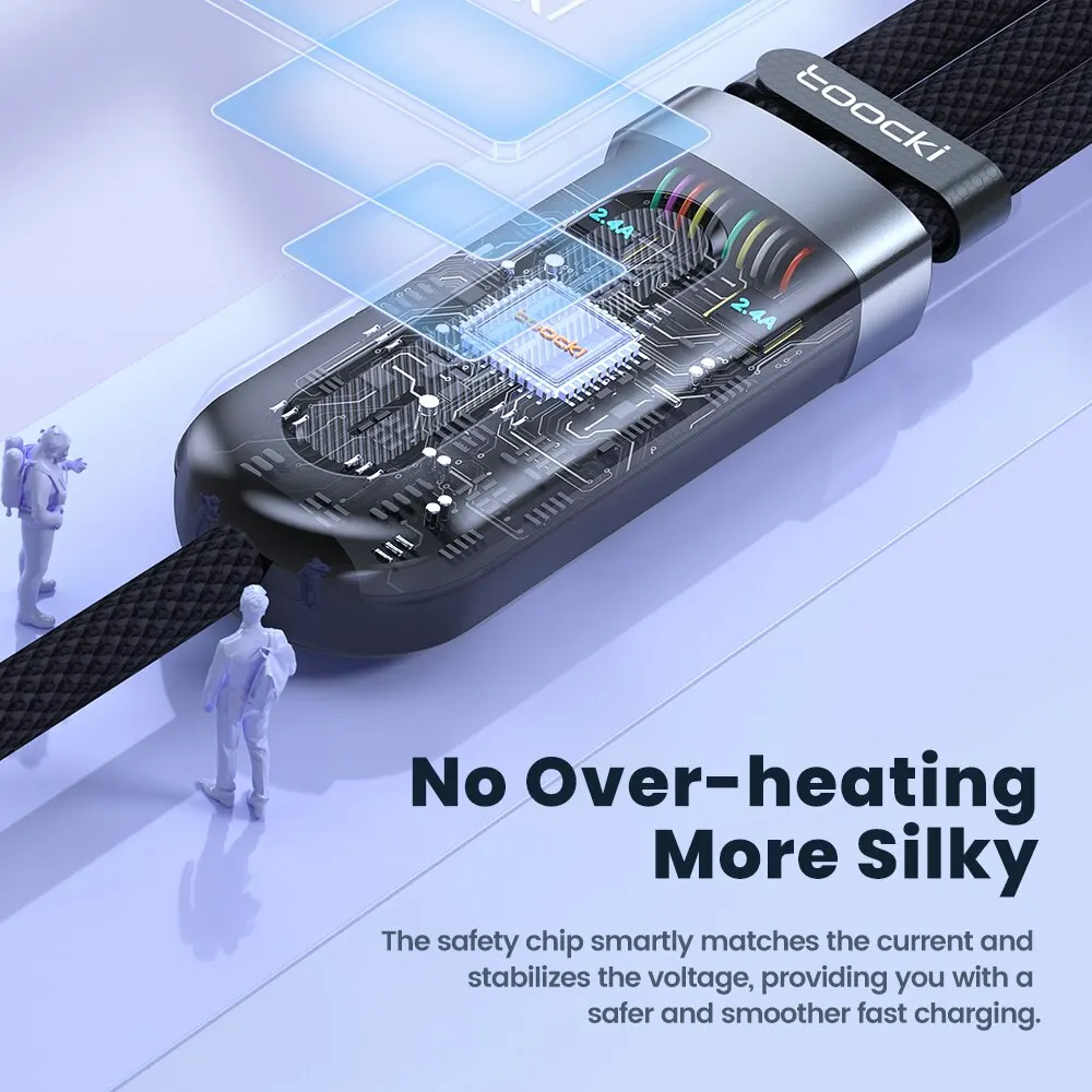 Toocki 6A 3 en 1 Cable de carga rápida USB tipo C tipo C Cable de teléfono móvil para iPhone X Xiaomi Oneplus Realme Poco USB Micro Cables - imagen 5