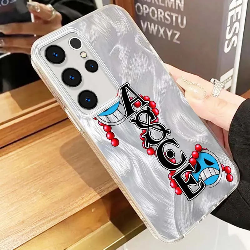 Ace One Pieces para Samsung Galaxy A56 A73 A72 A71 A55 A54 A53 A52 A35 A34 A33 A31 funda de teléfono con textura de plumas - imagen 5