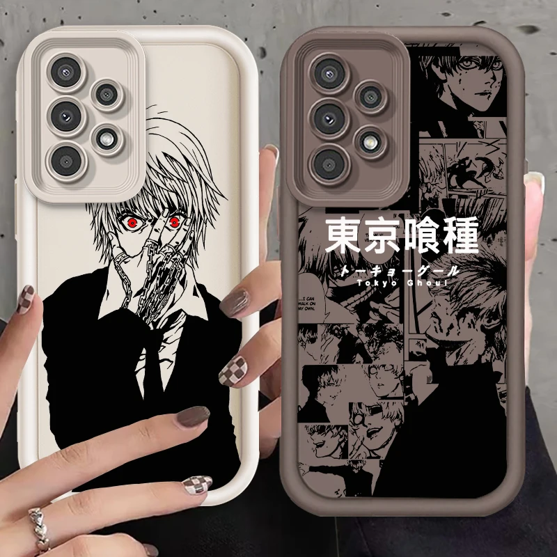Tokyo Ghoul Anime Popular para Samsung A73 A71 A54 A53 A52 A51 A33 A32 A21S A14 A13 A12 A25 A04 A05 5G Eye Ladder Funda