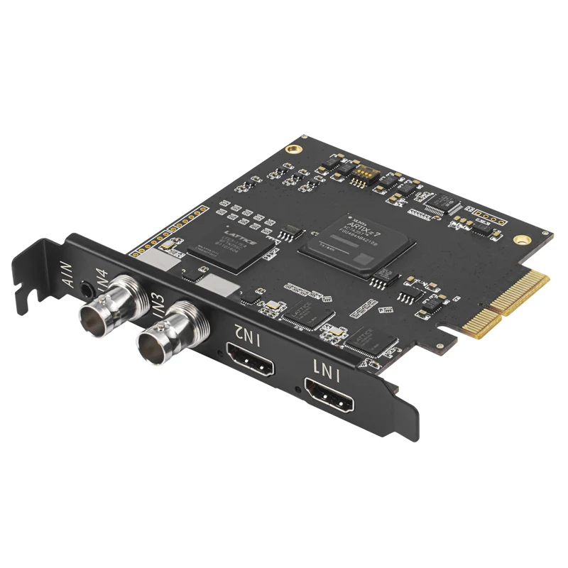 Tarjeta de captura de grabadora de vídeo HDMI SDI de 4 canales 1080P 60Hz HDMI SDI transmisión de vídeo en vivo tarjeta PCI Express para OBS Vmix