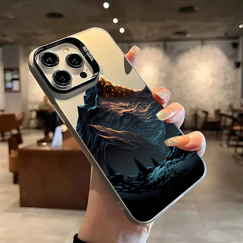 Funda de teléfono IMD electrochapada con diseño de paisaje de montaña para Xiaomi Redmi Note 14 13 12 11 10 Pro Plus 4G 5G 12S Redmi 14C 13 - imagen 2