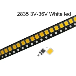 Chip blanco SMD LED 100, lámpara de luz LED PCB de montaje en superficie, 2835 W, 3V, 6V, 9V, 18V, 60-70LM, 120LM, Ultra brillante, SMT, 1W, 50-0,5 Uds.