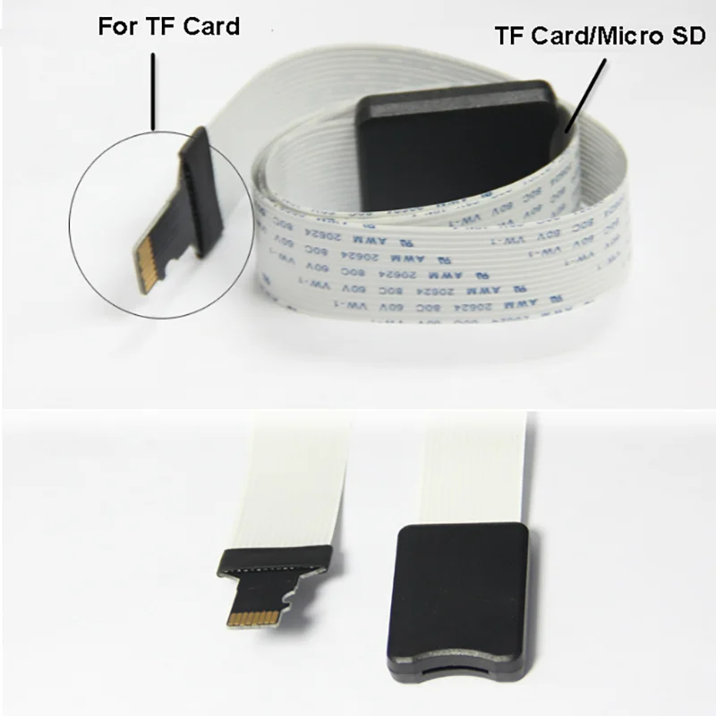 Cable de conversión de tarjeta TF a TF, adaptador de extensión de lector de tarjetas Micro SD para Monitor de pantalla de DVD y GPS de coche, 25cm, 48cm, 62cm - imagen 2