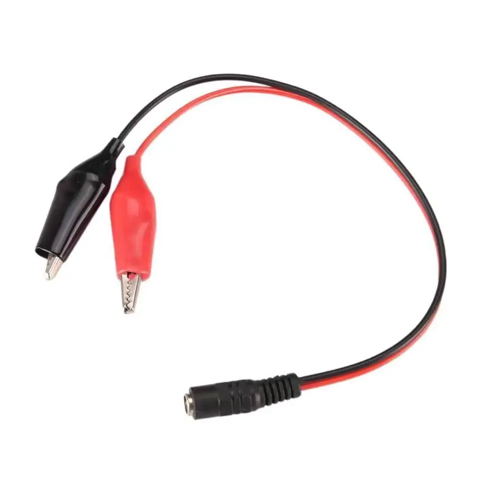 1 Uds Clip de cocodrilo 5,5*2,1mm conector de clavija de alimentación CC adaptador enchufe 25CM cables de prueba cable cocodrilo macho hembra línea de conexión - imagen 5
