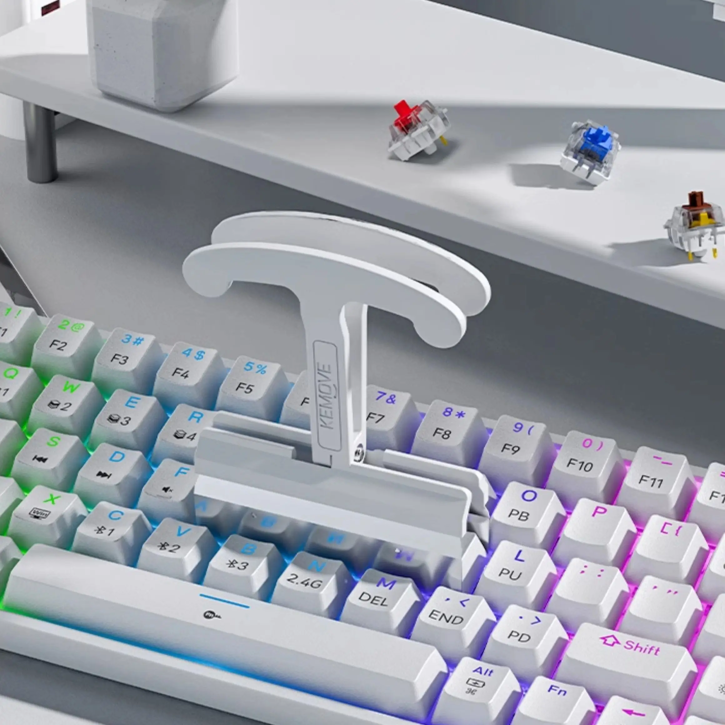 Kemove-Herramienta de extracción de teclas de 4 teclas, tapas de teclas de teclado mecánico, extractor fácil de gran tamaño para teclado mecánico - imagen 4