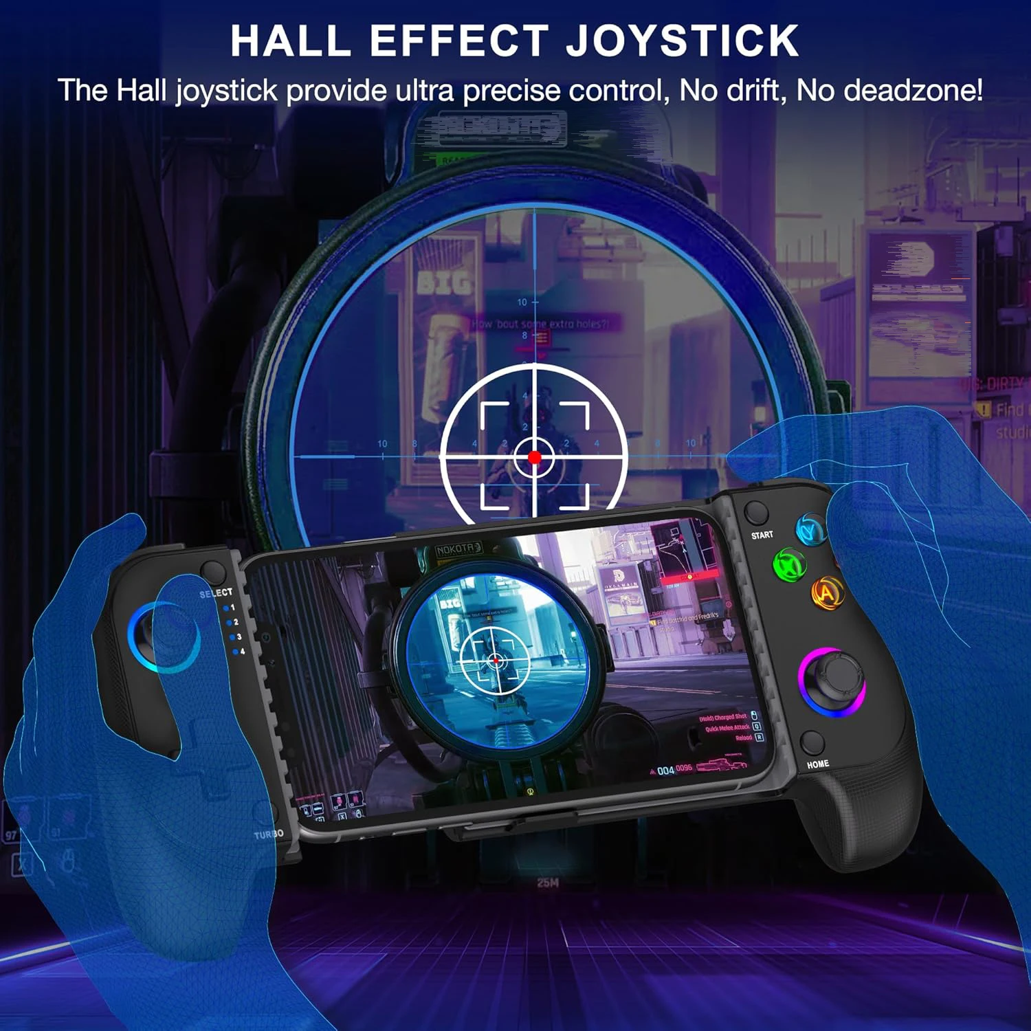Mando Inalámbrico Gaming 7009F – Joystick Hall RGB para Móvil - imagen 5