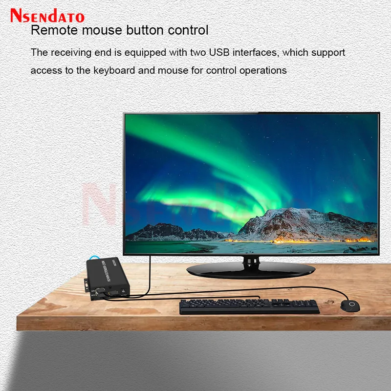 Extensor HDMI KVM sobre 150M Cat5e/6 Ethernet 1080P extensor USB HDMI a RJ45 adaptador de extensión para DVD PC teclado ratón - imagen 5