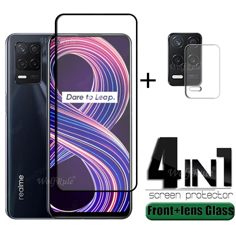 Vidrio de cobertura completa para Realme 8 5G, Protector de pantalla de vidrio templado con pegamento completo para OPPO Realme 8 5G - imagen 2
