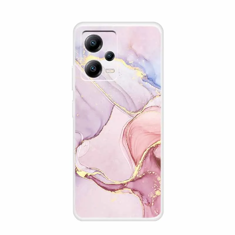 Funda trasera de silicona TPU para Xiaomi Poco X5 5G, carcasa transparente de mármol suave, 6,67 pulgadas - imagen 3
