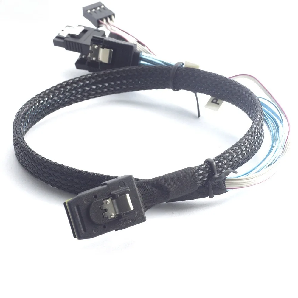 Mini Sas SFF-8087 a 4 SATA con cable de almacenamiento de servidor de energía de carga lateral de banda lateral-resistencia de alto voltaje 300V DC - imagen 5