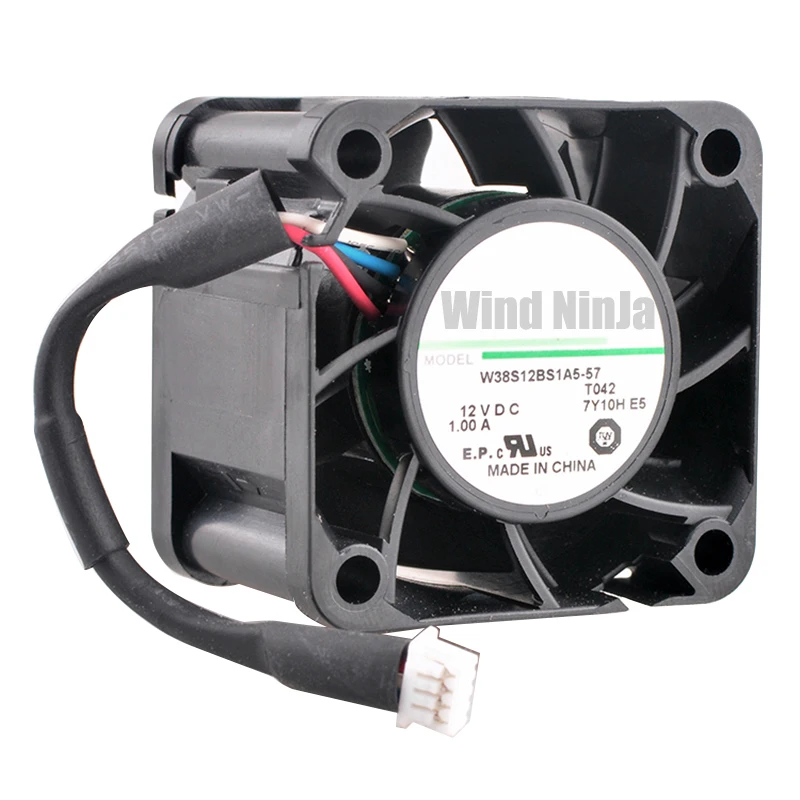 Ventilador de refrigeración de alta velocidad 38 mm x 38 mm x 28 mm W38S12BS1A5-57 3,8 cm DC12V 1.00A ventilador de fuente de alimentación de 4 pines para computadoras de escritorio