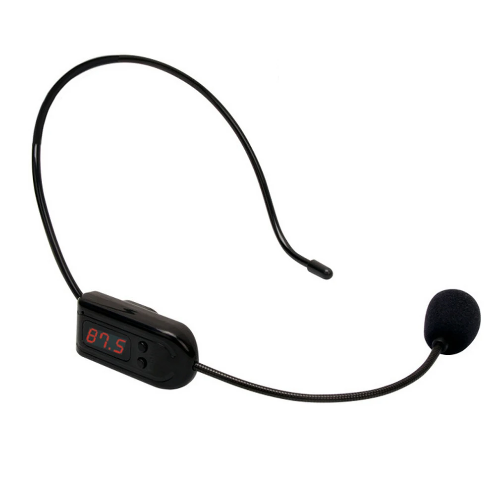 Auriculares con micrófono inalámbrico FM, altavoz de 87 a 108Mhz de frecuencia, pantalla Digital HD, megáfono de Radio para enseñanza/guía turístico - imagen 2