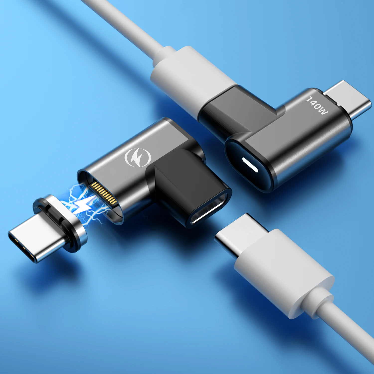 USB C a C 8K @ 60Hz Transferencia de datos 140W 20/40Gbps Adaptador tipo C Carga rápida 5A USB4.0 Conector magnético para tableta teléfono móvil - imagen 2