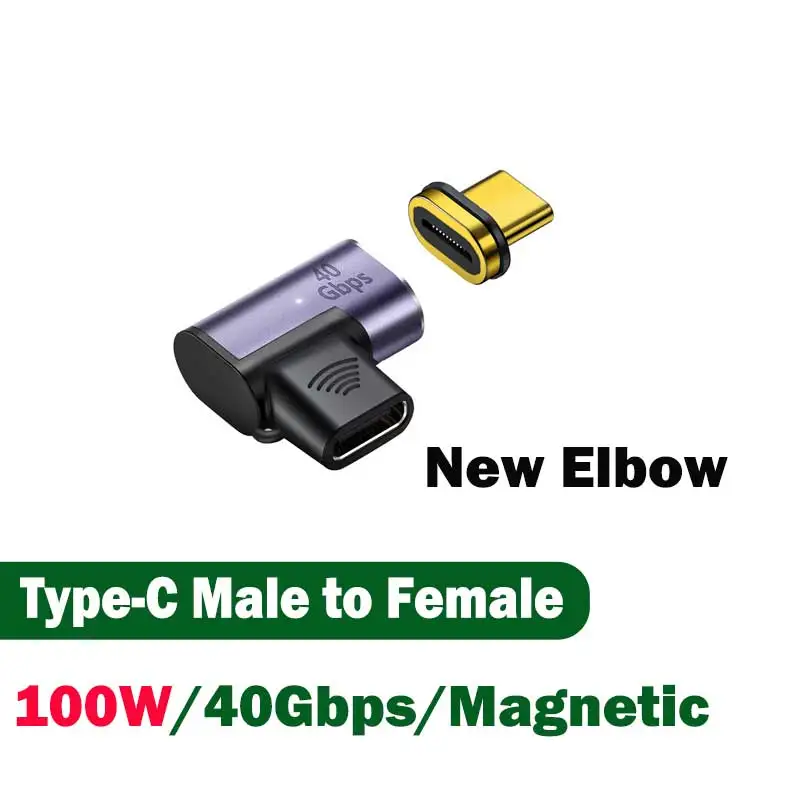 Adaptador magnético USB tipo C OTG de 100W, convertidor de carga rápida Thunderbolt de 40Gbps, concentrador de controlador USB 3,0 Fash para Macbook, teléfono, Ipad - imagen 3