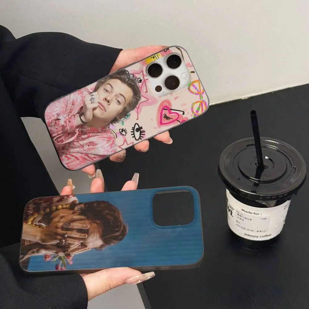 Funda de teléfono Singer H-Harris S-Styles, funda de teléfono con patrón corrugado para iPhone 17 Air 16 15 14 13 Pro Max, funda mate a prueba de golpes