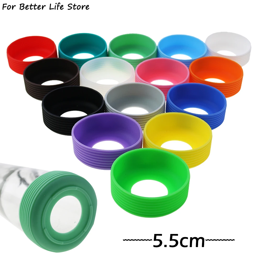 1 unidad de 5,5 cm, 15G, 15 colores, cubierta inferior de copa de silicona suave roscada, funda de anillo resistente al desgaste, antideslizante, buena dureza
