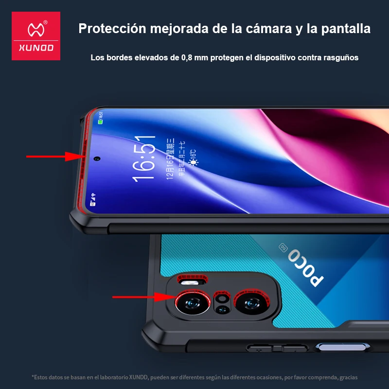 POCO F3 funda Airbag Xundd – carcasa transparente a prueba de golpes - imagen 4