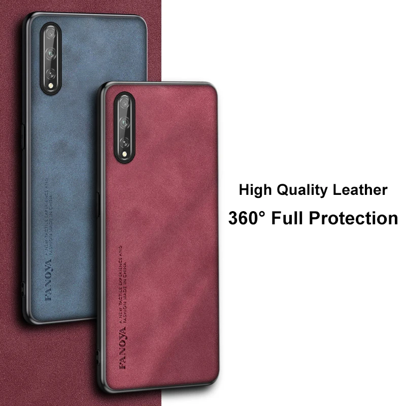 Funda de cuero de lujo para móvil, carcasa trasera de silicona para Huawei Y8P P Smart Z S Pro Y9S Y9 Prime 2019, Honor 9X Pro - imagen 2