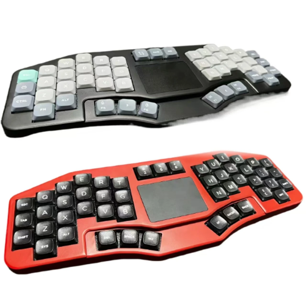 Teclado mecánico con cable The Wings con panel táctil, Kit de intercambio en caliente ergonómico tipo c personalizado, Compatible con QMK/VIAL RGB, Kailh CHOC V1/V2