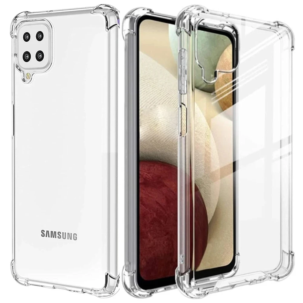 Para Samsung A12 Funda de teléfono transparente a prueba de golpes para Samsung Galaxy A12 Carcasa de silicona TPU