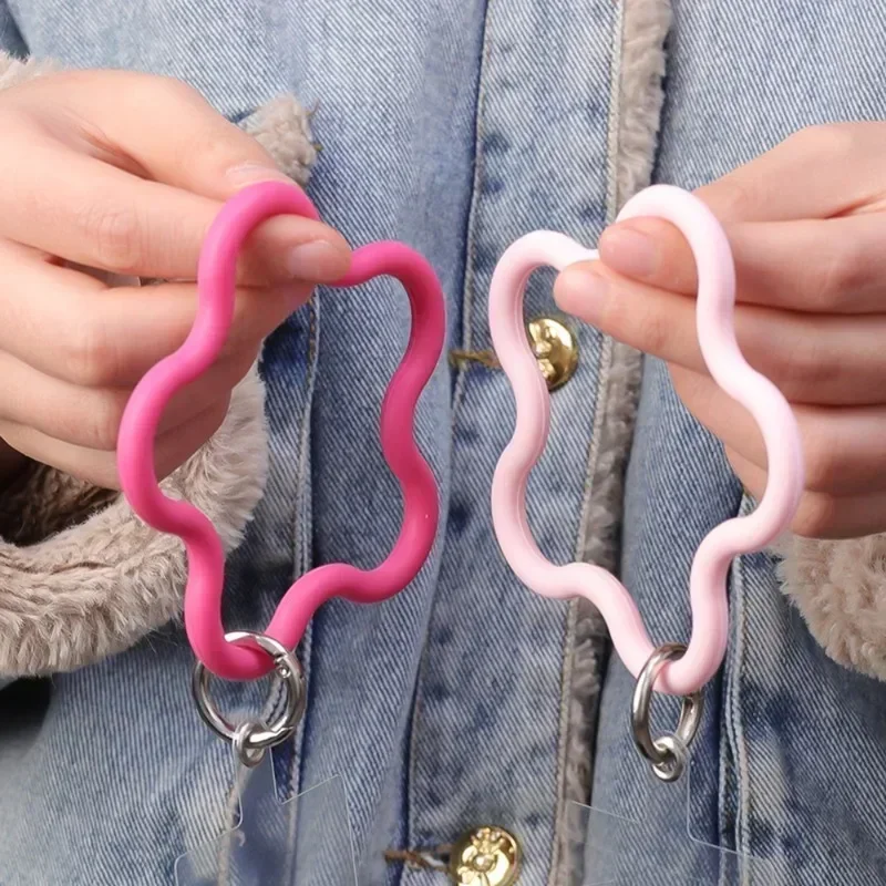 LLavero de corazón de amor de estrella de mar antipérdida, correa para teléfono móvil, anillo colgante, cordón colgante para teléfono, pulsera de silicona suave - imagen 5