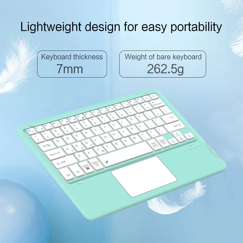 Teclado inalámbrico BT para Samsung Galaxy Tab S10 Lite 2025 S9 FE S7 S8 Plus, teclado táctil para tableta Tab A9 + A8 S7FE - imagen 2