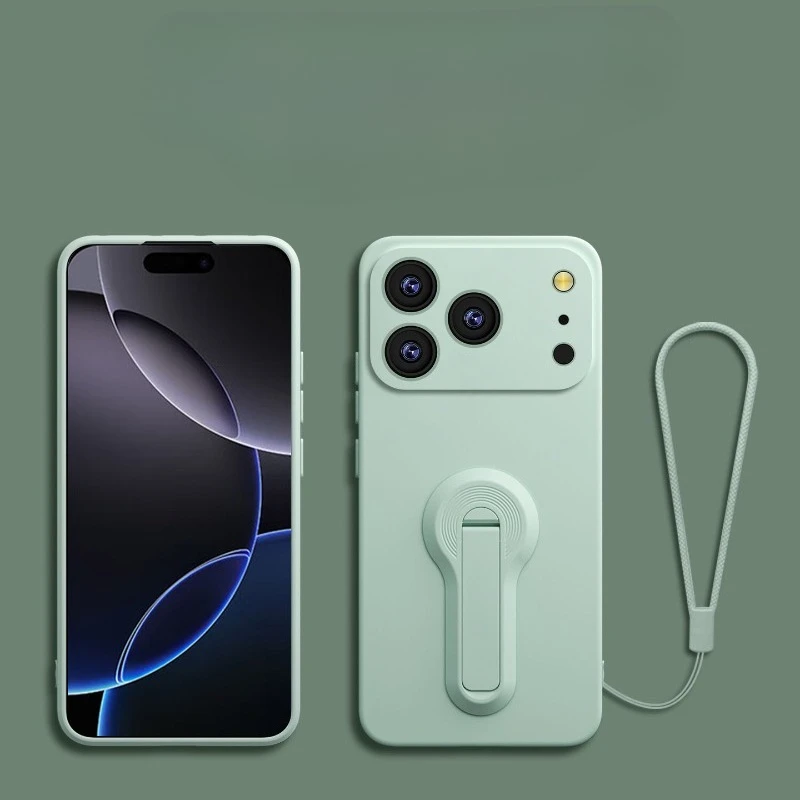 Para Apple iPhone 17 Pro Max Air 17Pro 17Promax carcasa suave de silicona líquida con soporte Invisible funda trasera