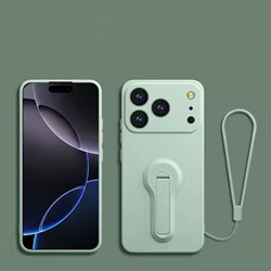 Para Apple iPhone 17 Pro Max Air 17Pro 17Promax carcasa suave de silicona líquida con soporte Invisible funda trasera