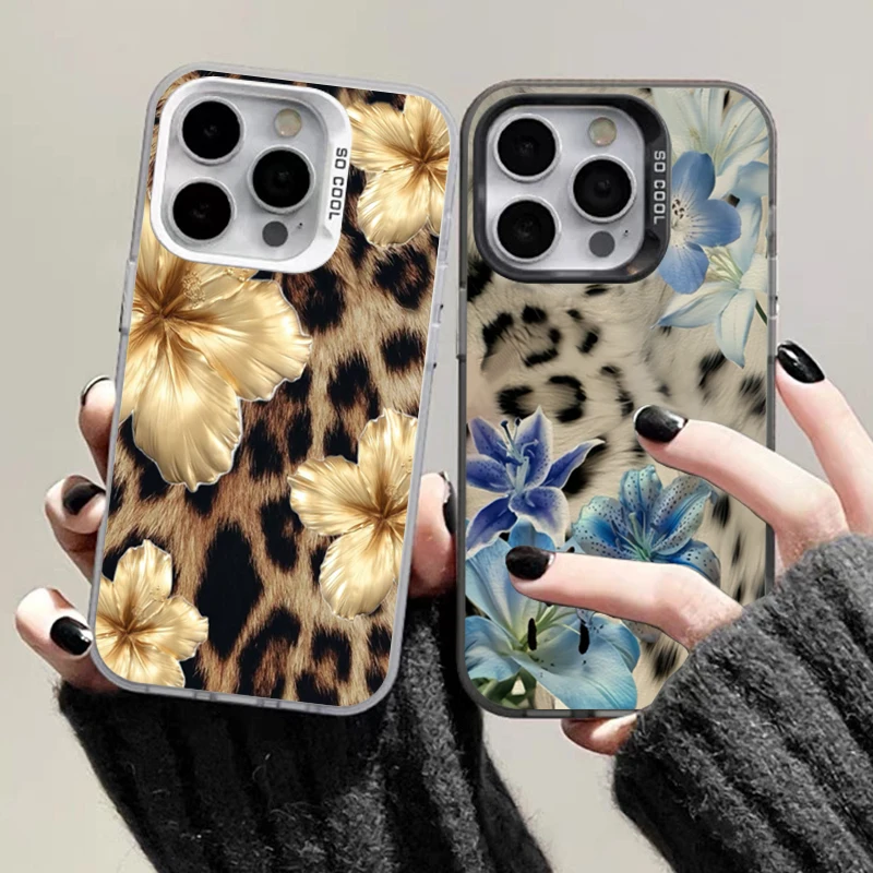 Funda de teléfono con estampado de leopardo y flor de lirio dorado para Xiaomi Redmi Note 14 4G 11 10 12 13 Pro Plus 5G Redmi 15C 14C 13C 12C 4G - imagen 5