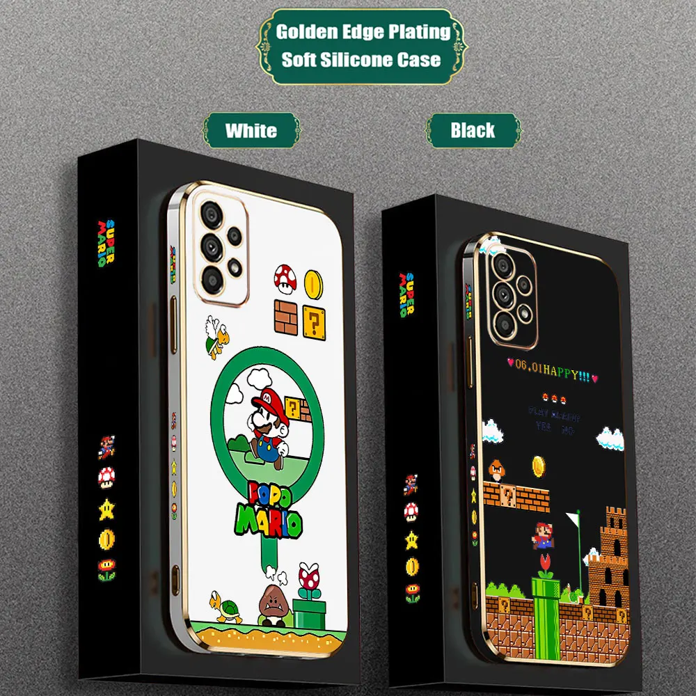 Funda de dibujos animados para Samsung Galaxy, S Super, M Mario Bros, A55, A54, A53, A52, A52S, A51, A73, A72, A71, A42, A35, A34, A33, A32, A31, A25, A24