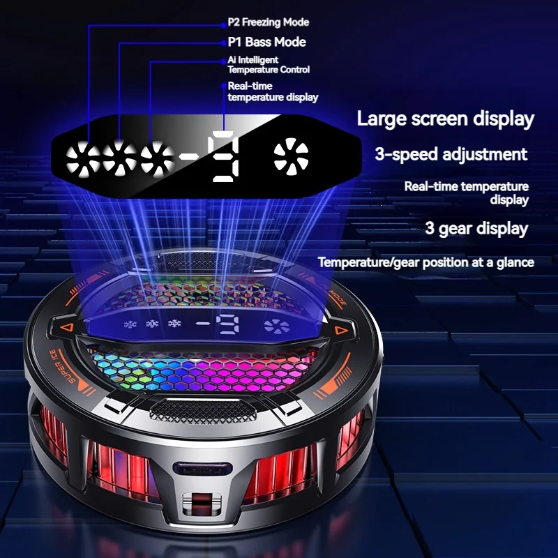 Enfriador de teléfono semiconductor K31 con pantalla digital Control inteligente de temperatura Luces RGB compatibles con todos los teléfonos y tabletas - imagen 5