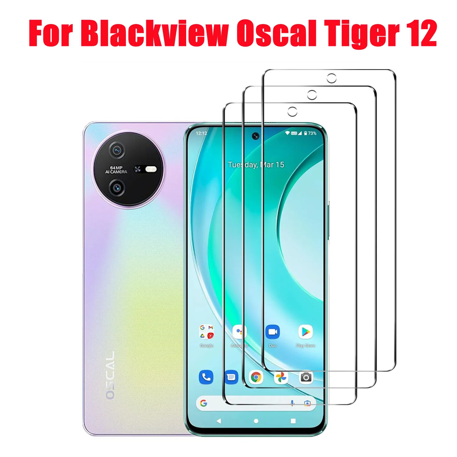 2/4 Uds 9H película de vidrio templado para Blackview Oscal Tiger 12 HD vidrio protector - imagen 2