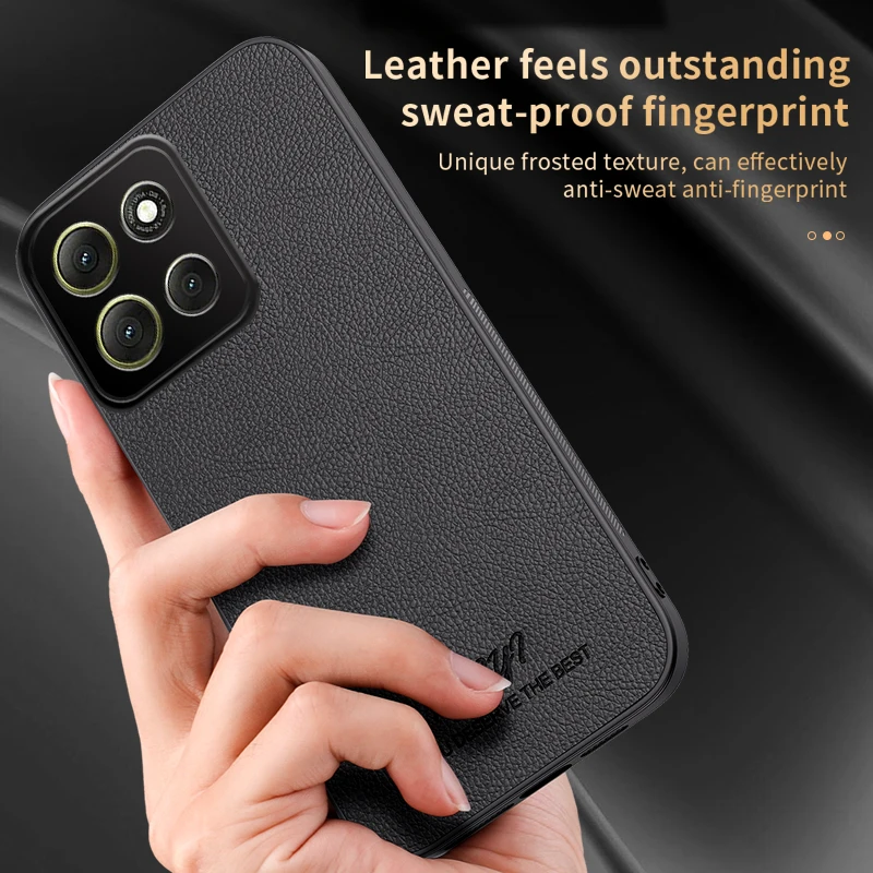 Funda de cuero mate para Moto G86 Power G 86 G96 G85 G75 G64 G35 G34 funda protectora trasera de silicona con marco suave magnético para coche - imagen 4