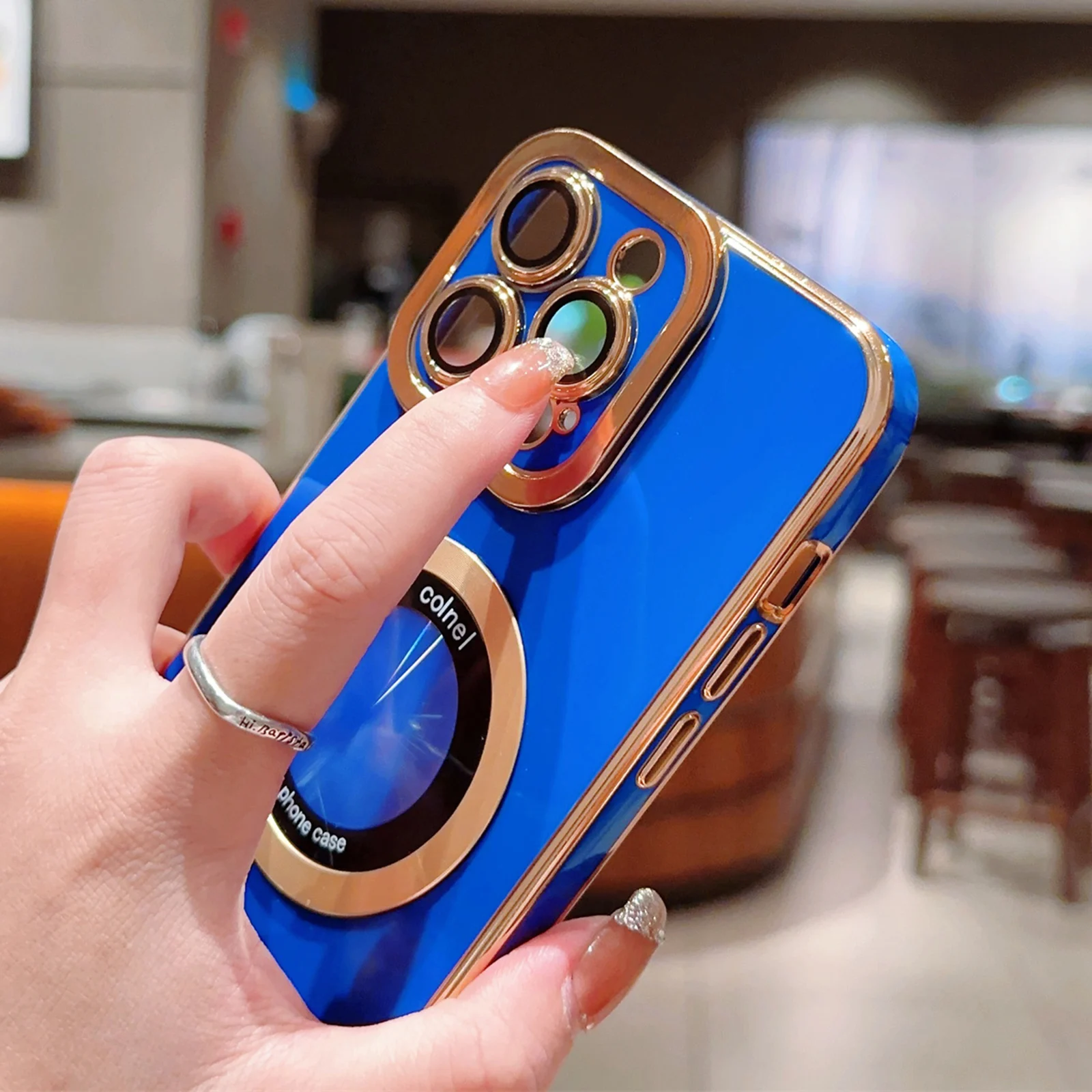 Funda magnética Magsafe de lujo para iPhone 15 Pro Max 11 12 13 14 Pro, protector de cámara, lupa, parachoques de silicona suave a prueba de golpes - imagen 5