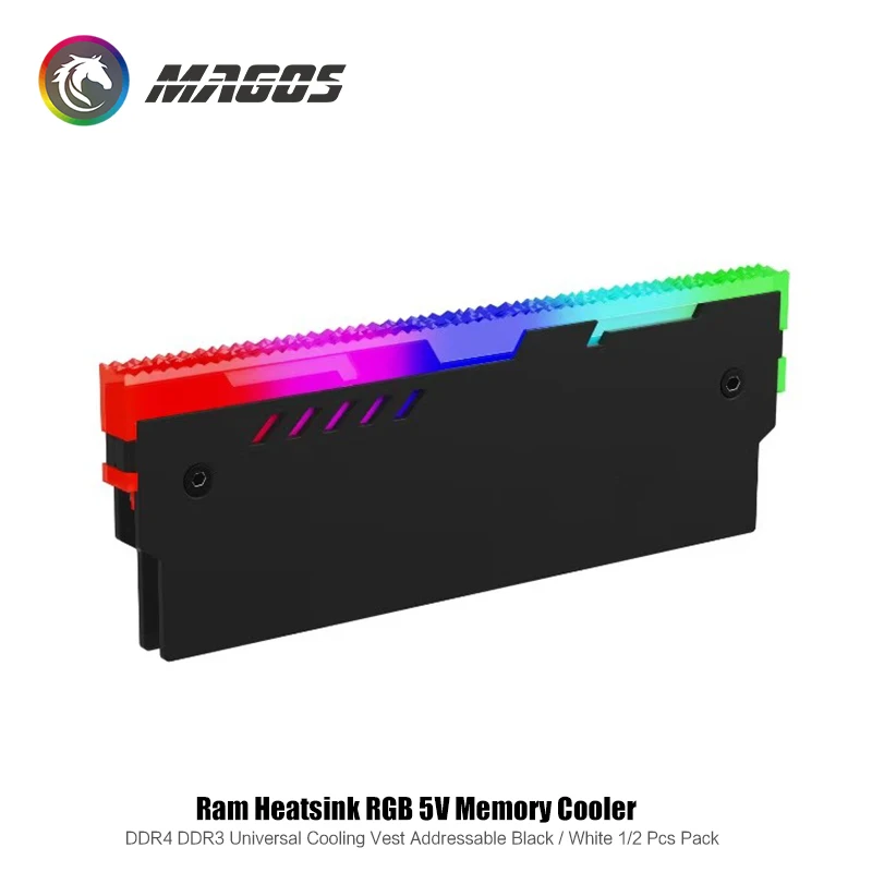 Disipador de calor de Ram RGB, 5V, Enfriador de memoria DDR4 DDR3, chaleco de refrigeración Universal, direccionable, negro/blanco, paquete de 2 piezas - imagen 5