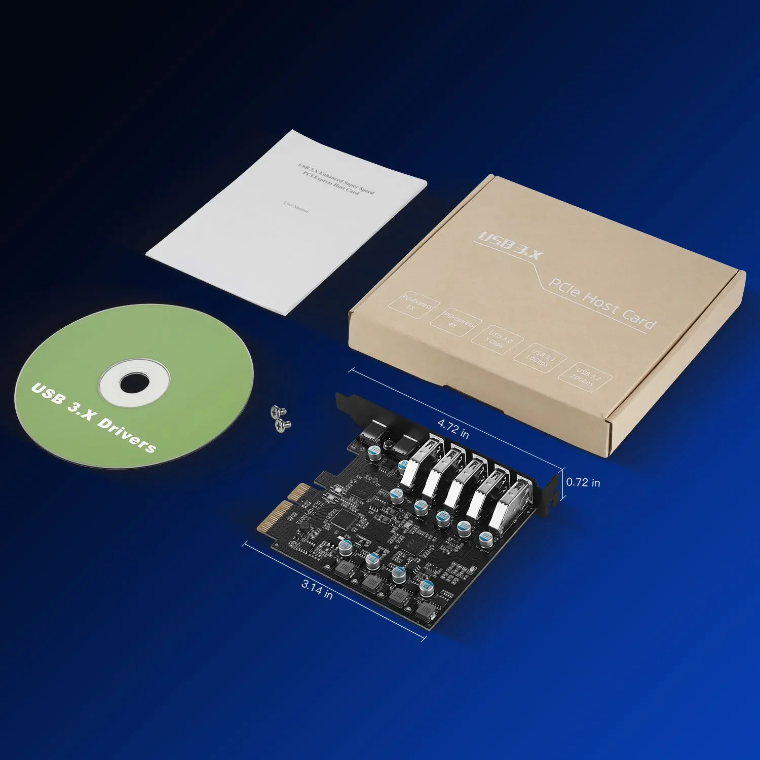 Tarjeta de expansión eficiente PCIe X4 a USB3.2 de 7 puertos con 5 puertos TYPE-A + 2 puertos TYPE-C 10 gbps - Para PC Windows y MAC - imagen 5