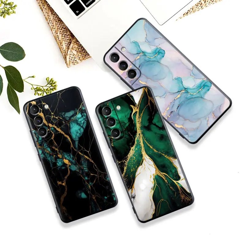 Funda de teléfono con patrón de mármol de moda para Samsung Galaxy S24 Ultra S23 FE S22 5G S21 S20, funda trasera S23 S24 Plus S10, fundas de silicona