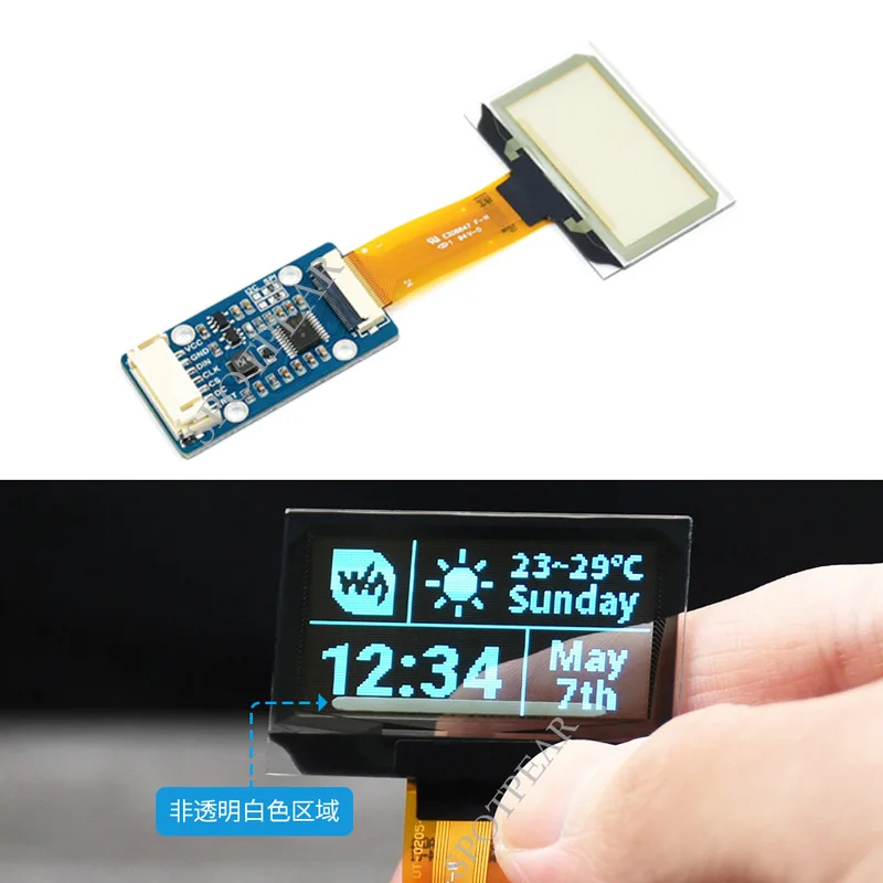 Pantalla OLED azul transparente de 1,51 pulgadas, interfaz SPI/I2C para Arduino Raspberry Pi STM32, 128x64 - imagen 2