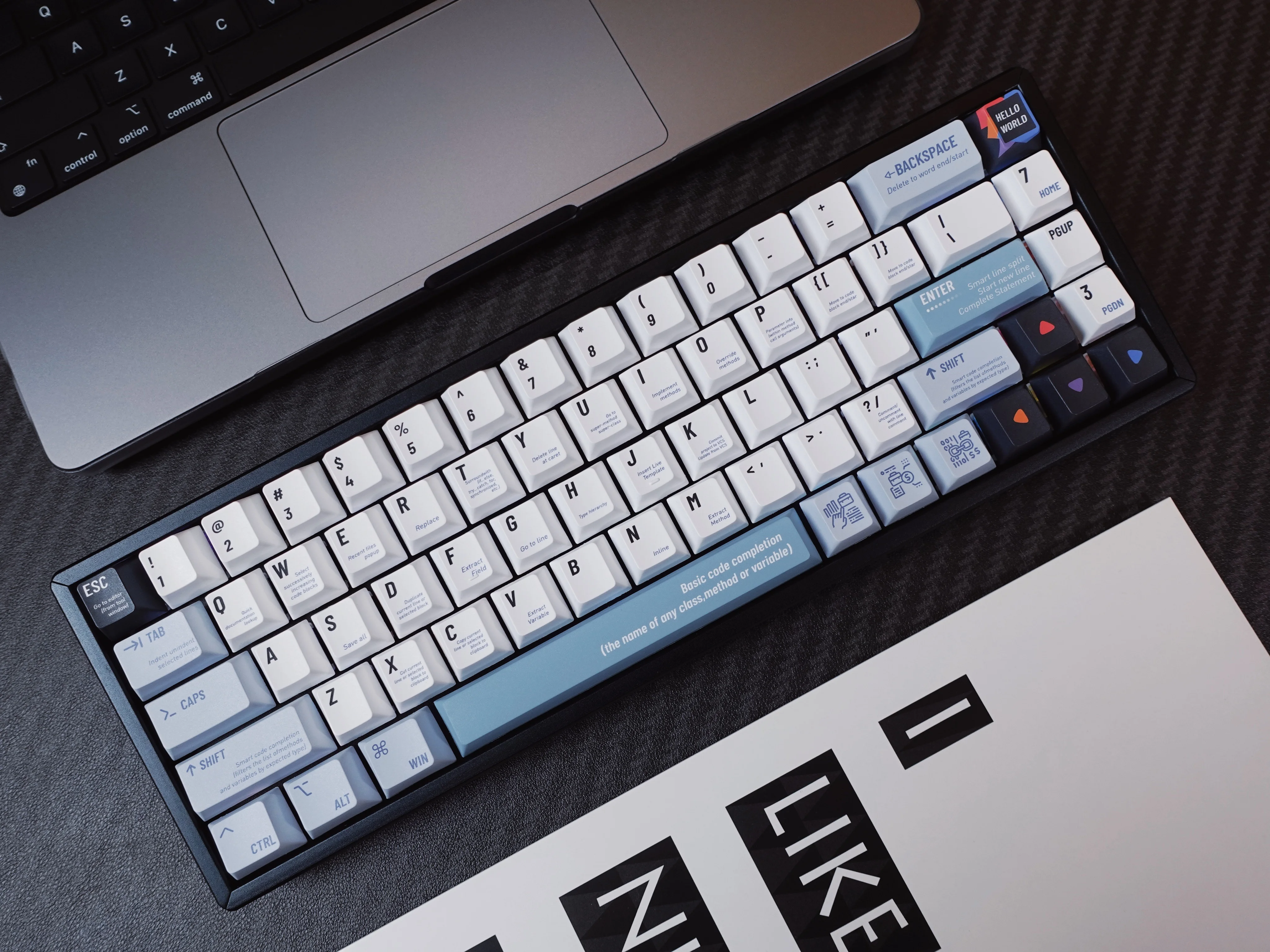 Juego completo de teclas personalizadas, diseño KCA, Helloworld, perfil de cereza, tinte de 5 lados, SUB PBT, Teclado mecánico - imagen 2