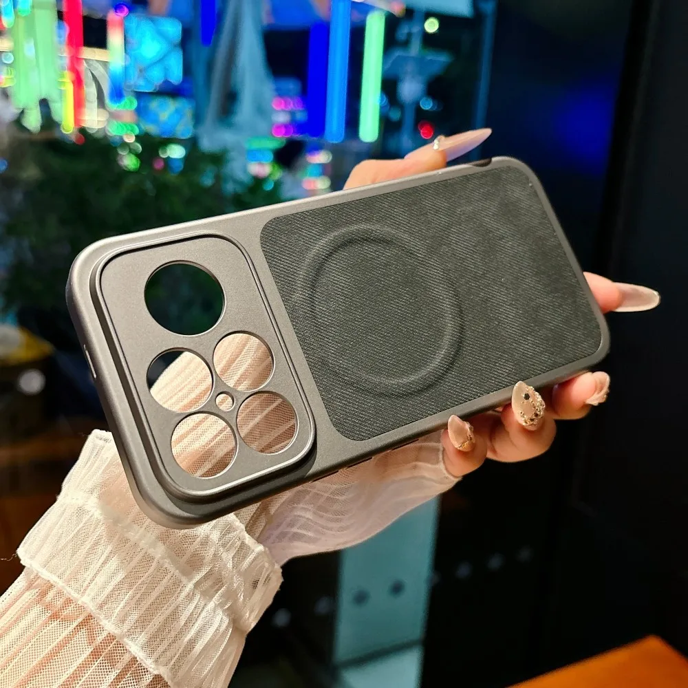 Para Xiaomi POCO F8 Ultra funda de lujo de piel de vaquero funda protectora trasera de carga inalámbrica magnética para POCO F8 Pro Shell - imagen 3