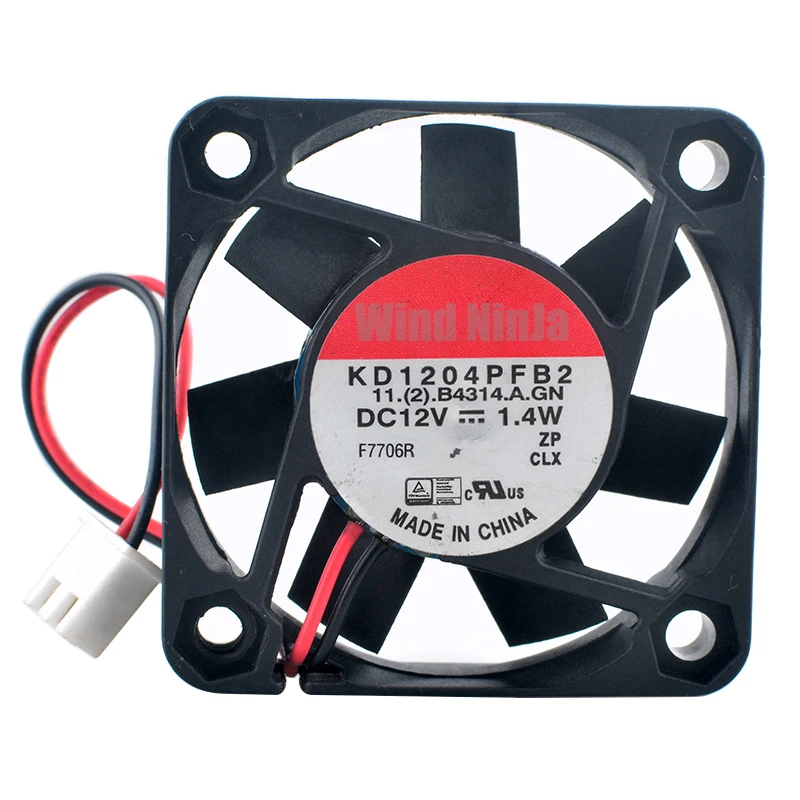 KD1204PFB2 4cm X 40mm ventilador de refrigeración con rodamiento de bolas doble DC12V 1,4 W ventilador de fuente de alimentación de chasis de 2 pines para Hardware de computadora - imagen 2