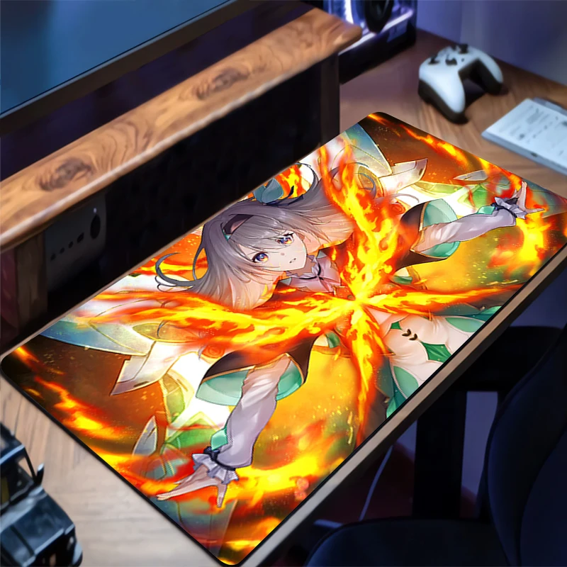 Alfombrilla de ratón con estampado HD de Anime, alfombrilla de ratón para juegos h-honkai Star Rail Firefly, alfombrilla de ratón de goma para escritorio de ordenador, alfombrilla de teclado antideslizante para Gamer