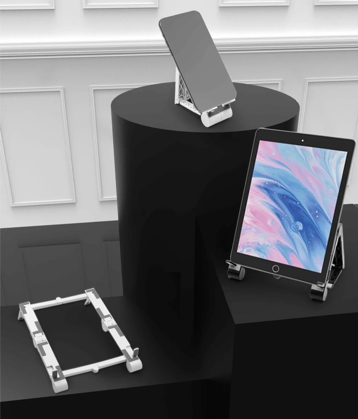 Mini soporte plegable para ordenador portátil, soporte de plástico para escritorio, soportes elevadores para teclado para portátiles de 10-15,6 pulgadas, soporte para tableta y teléfono - imagen 3