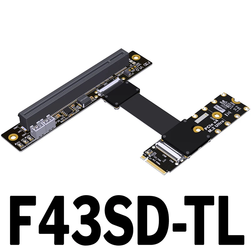 PCIe 5,0 M.2 para NVMe a PCI-E x16 Cable de extensión GPU FFC alta velocidad GEN5 giro 90/180/270 en ángulo para tarjeta gráfica Nvidia/AMD - imagen 2