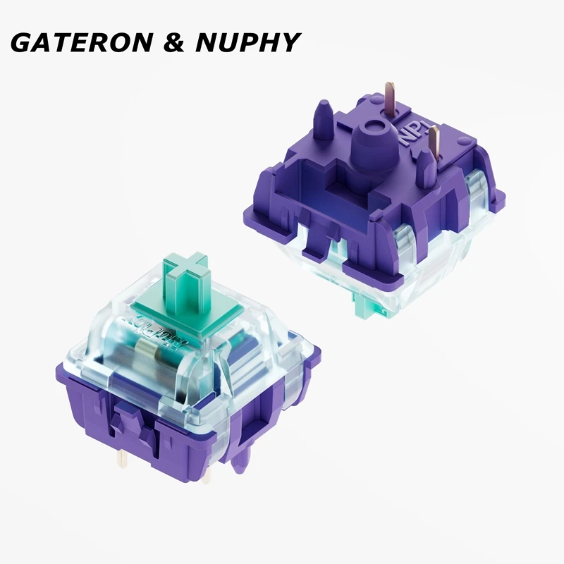 Gateron & Nuphy Azure Dragon Switches V4 5PIN HP interruptor de teclado mecánico táctil RGB SMD funcionamiento 45GF lubricación de fábrica
