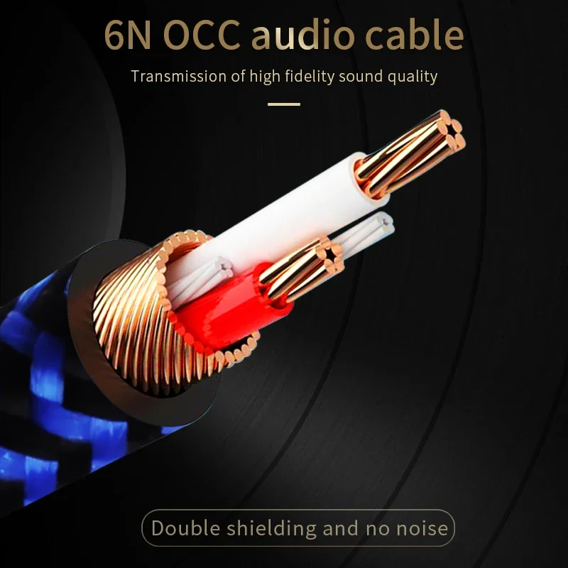 YYTCG-Cable de Audio Hifi 6N OCC RCA a Jack de 3,5mm, Cable auxiliar de 3,5mm a 2RCA, para amplificadores de Audio, cine en casa - imagen 2
